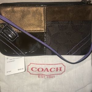 Coach Wristlet Brown/ Lilac EUC